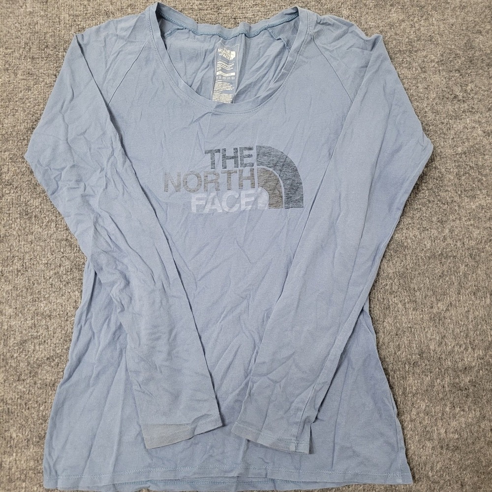 The North Face Shirt Womens Size S Blue Long Sleeve Classic Fit Graphic Tee